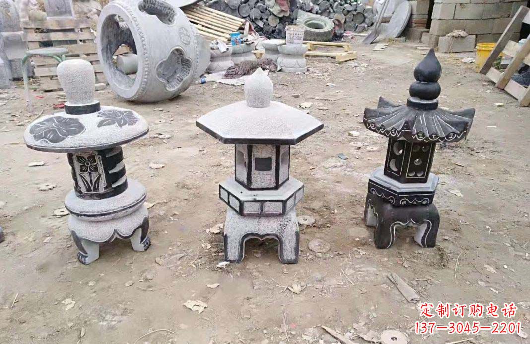 福建传统仿古石灯雕塑