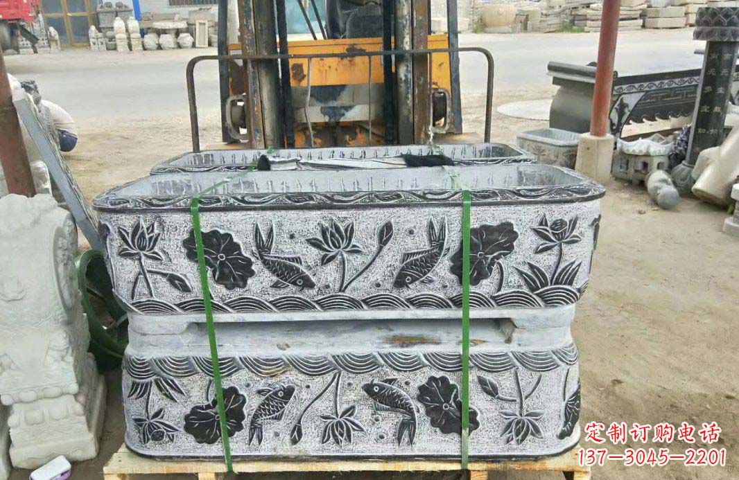 福建精美古典仿古石水缸雕塑