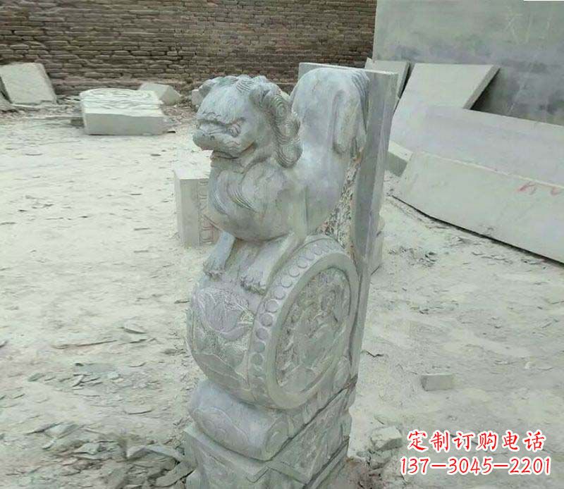 福建仿古石门墩招财抱鼓石石雕