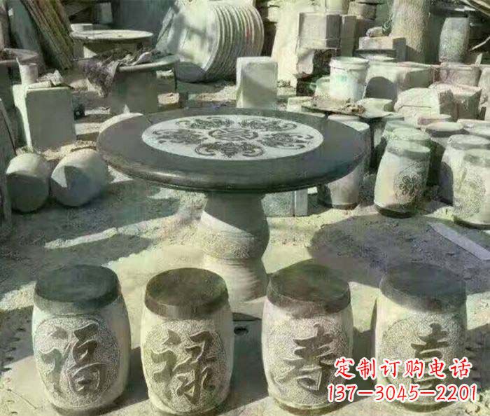 福建仿古风格石桌凳园林景观雕塑