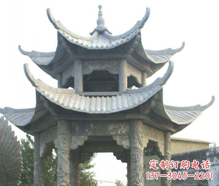 福建仿古双层石雕凉亭