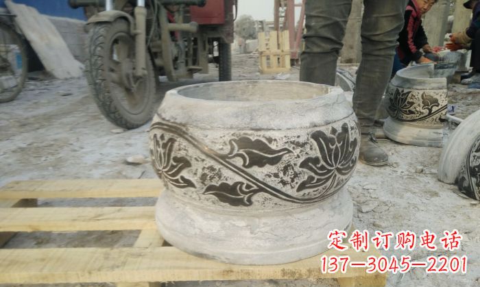 福建仿古圆形水缸石雕 (4)