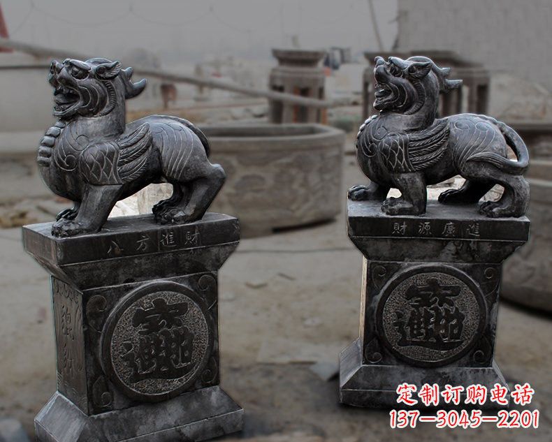 福建仿古招财进宝貔貅石雕