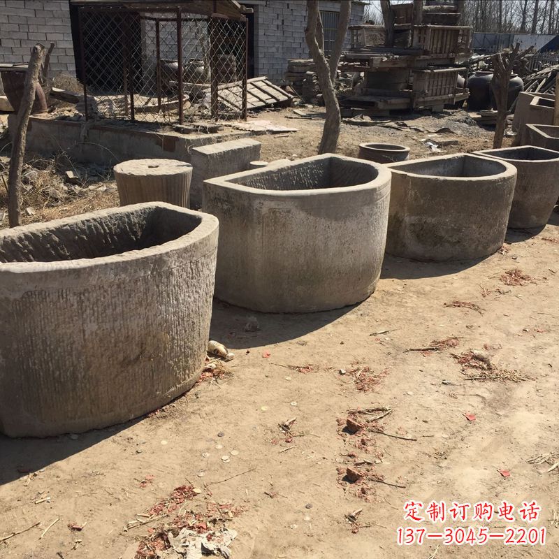 福建仿古做旧弧形石槽
