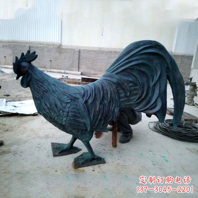 福建古典铜雕公鸡