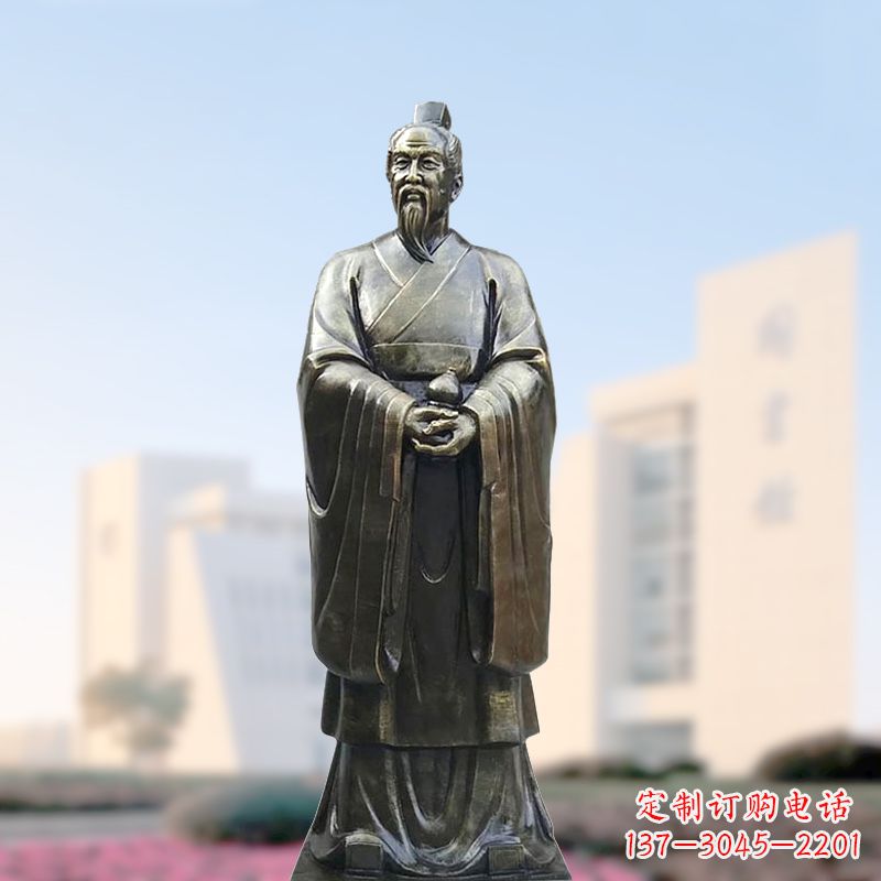 福建仿铜玻璃钢扁鹊雕塑