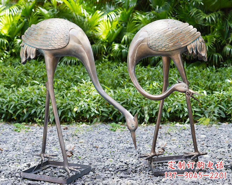 福建传统文化铸造仙鹤雕塑