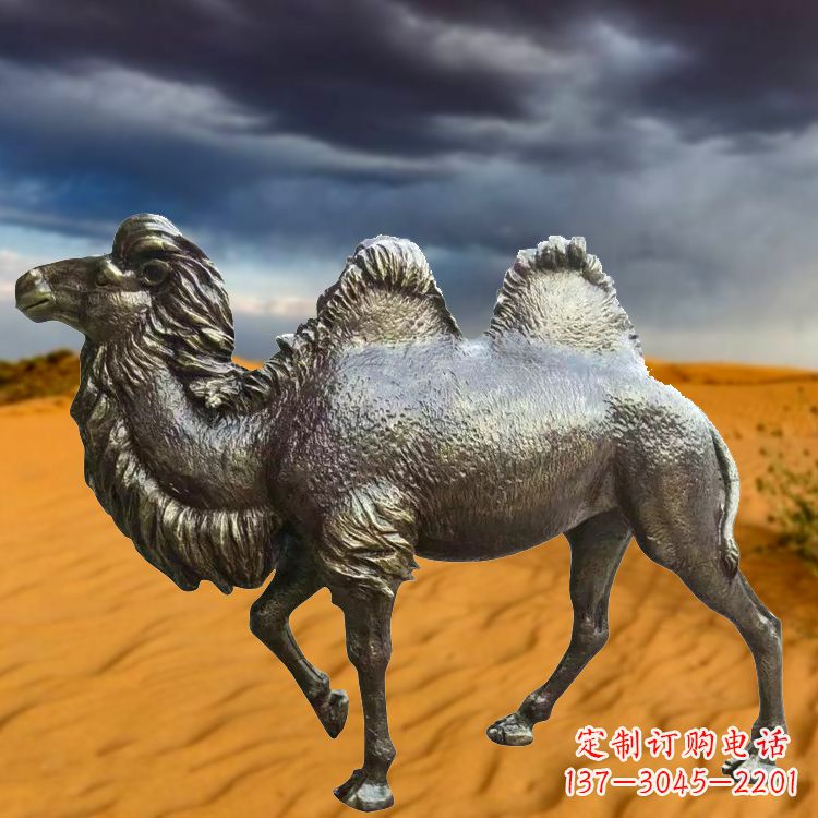 福建仿铜骆驼玻璃钢动物雕塑