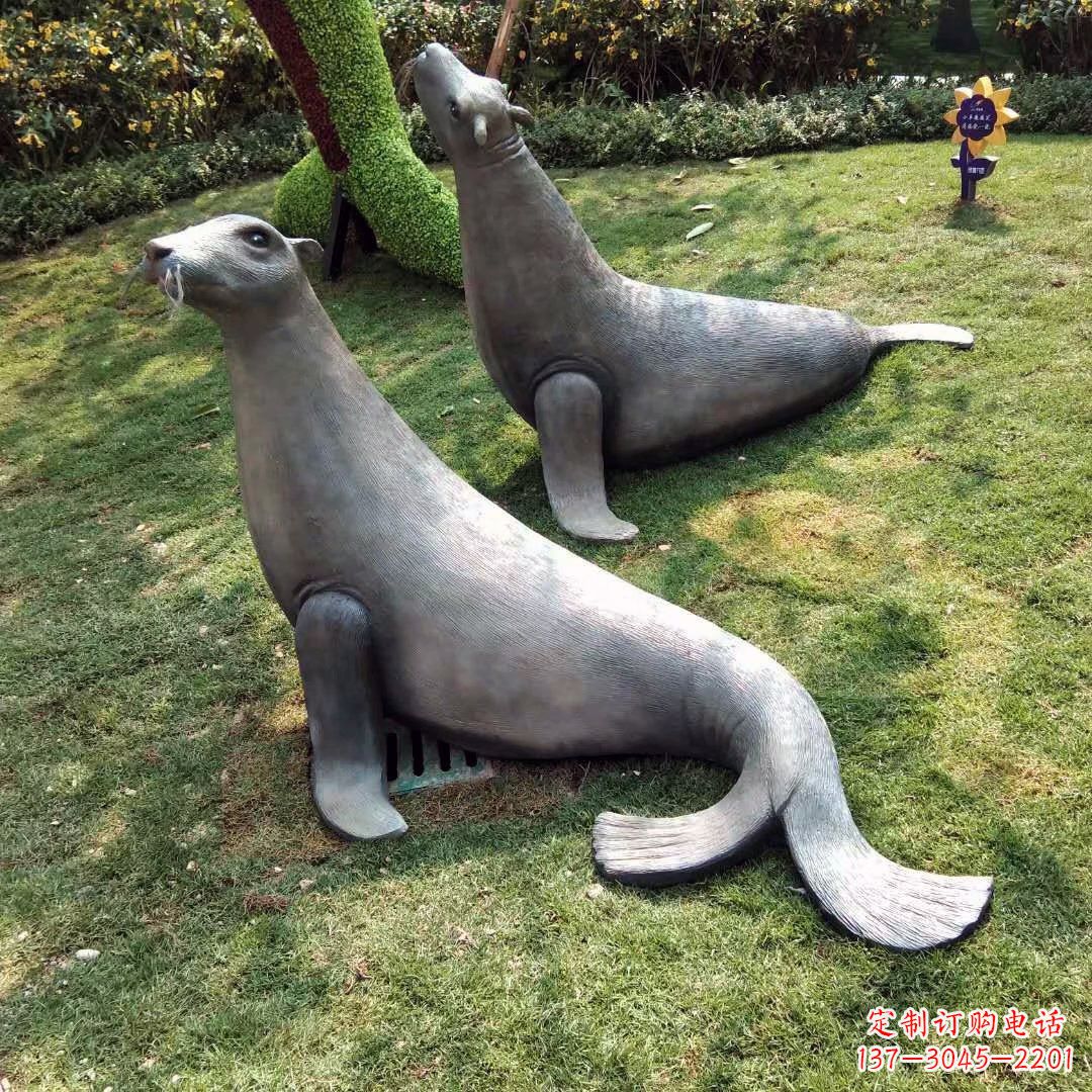 福建精美玻璃钢海豹雕塑