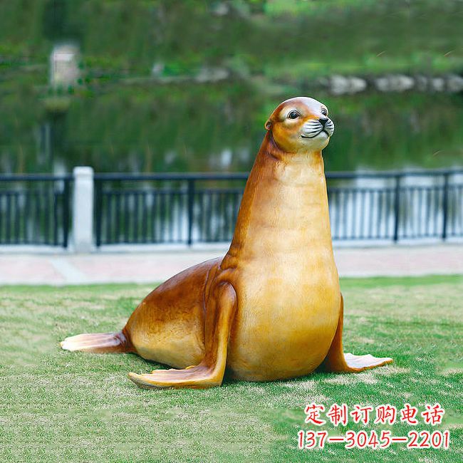 福建仿真玻璃钢海豹雕塑,活力与艺术完美结合