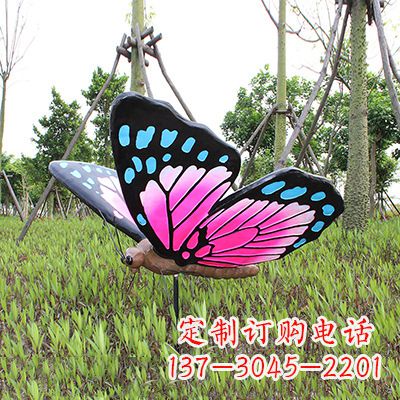福建仿真蝴蝶_紫蓝黑款100x95x60