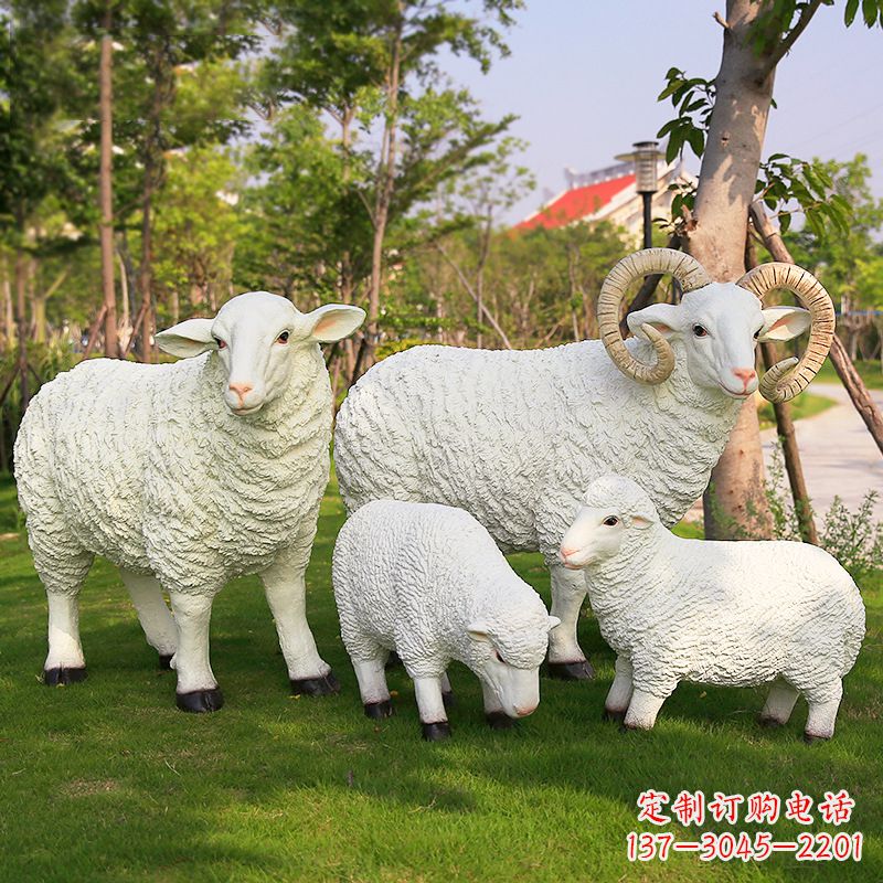 福建乡村绵羊雕塑 – 农家院庭院仿真动物摆件