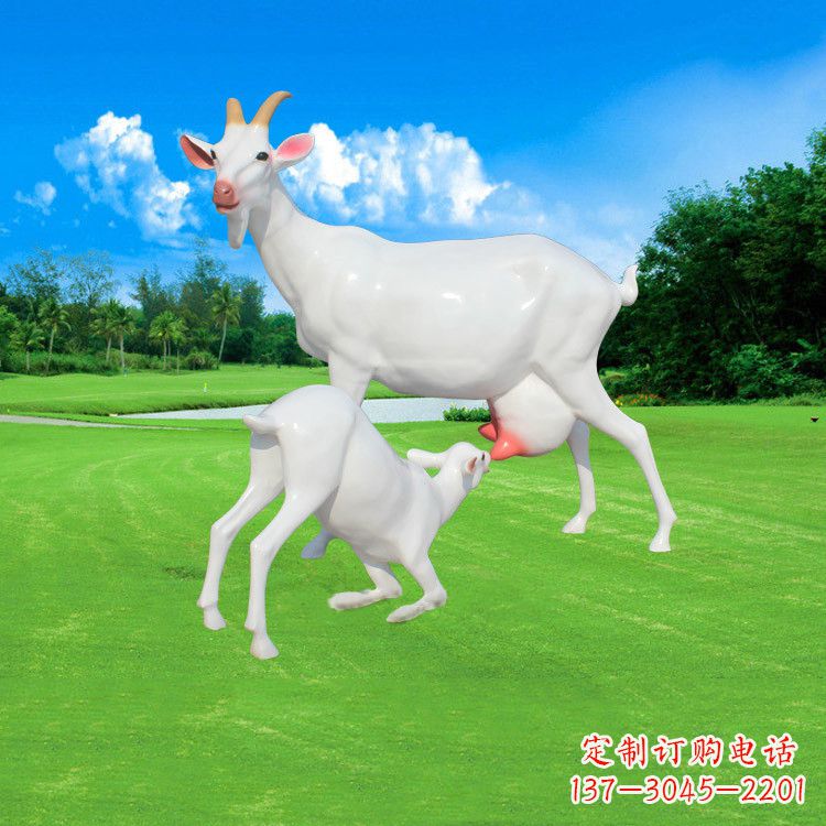 福建精美仿真羊羔羊跪乳雕塑