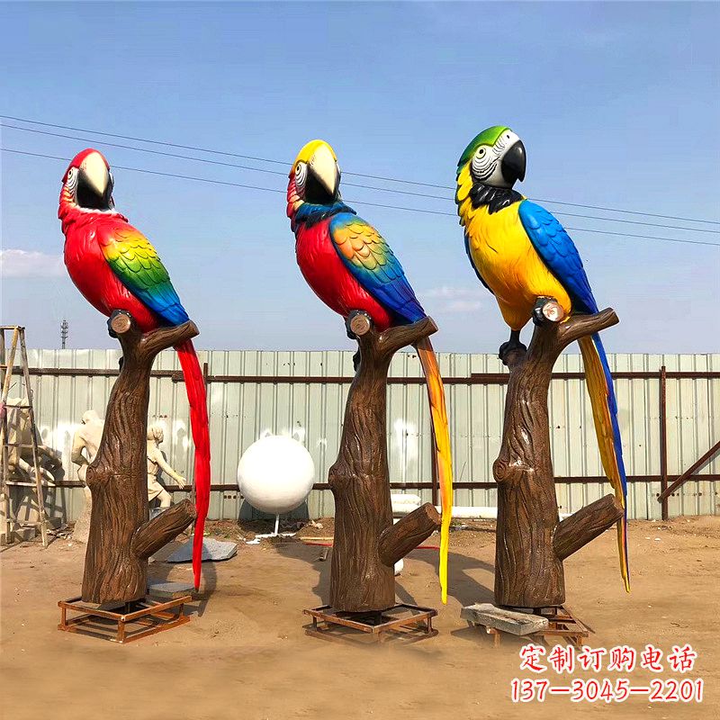 福建玻璃钢鹦鹉雕塑