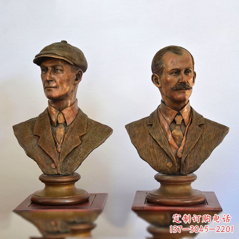福建飞机发明者莱特兄弟仿真头像雕塑摆件