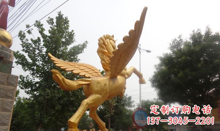福建飞马广场景观动物铜雕