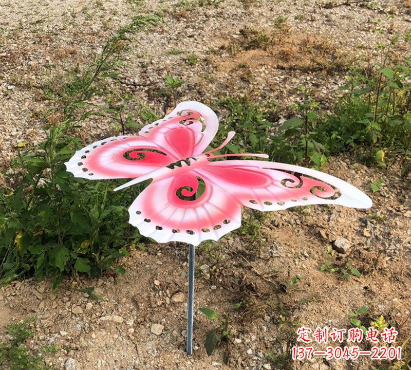 福建粉红色不锈钢蝴蝶雕塑