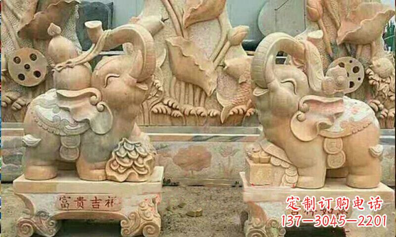 福建祥和典雅 富贵吉祥大象石雕