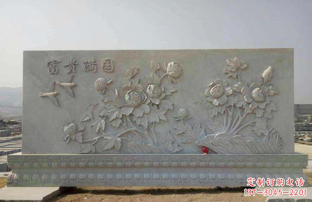 福建富贵满园·牡丹花石雕塑