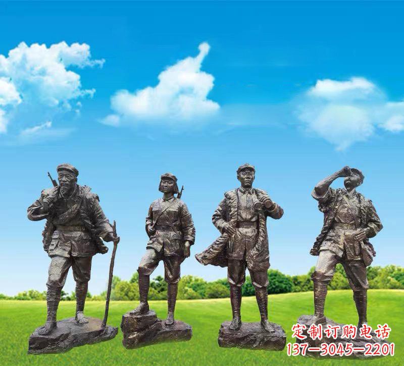 福建青铜雕刻-八路军战士雕塑