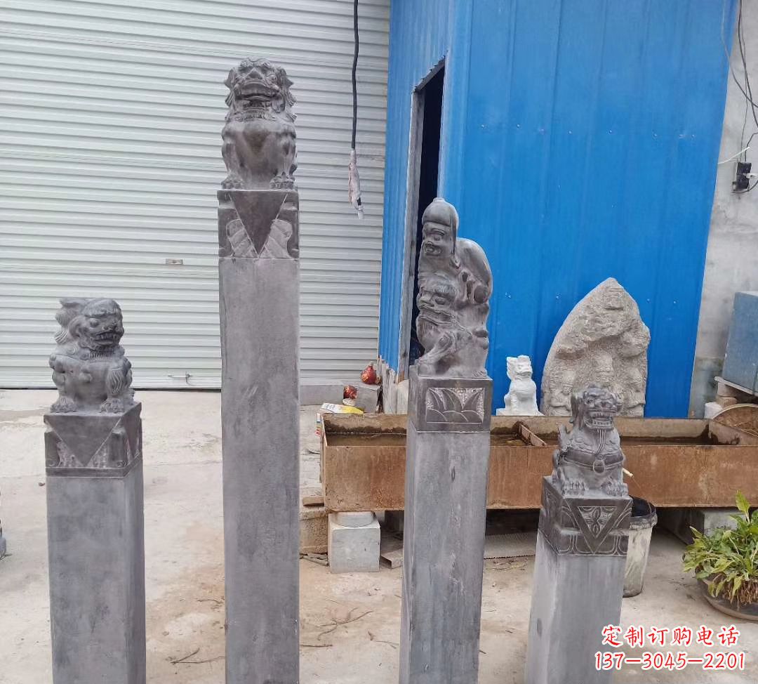 福建公园别墅仿古狮子拴马桩