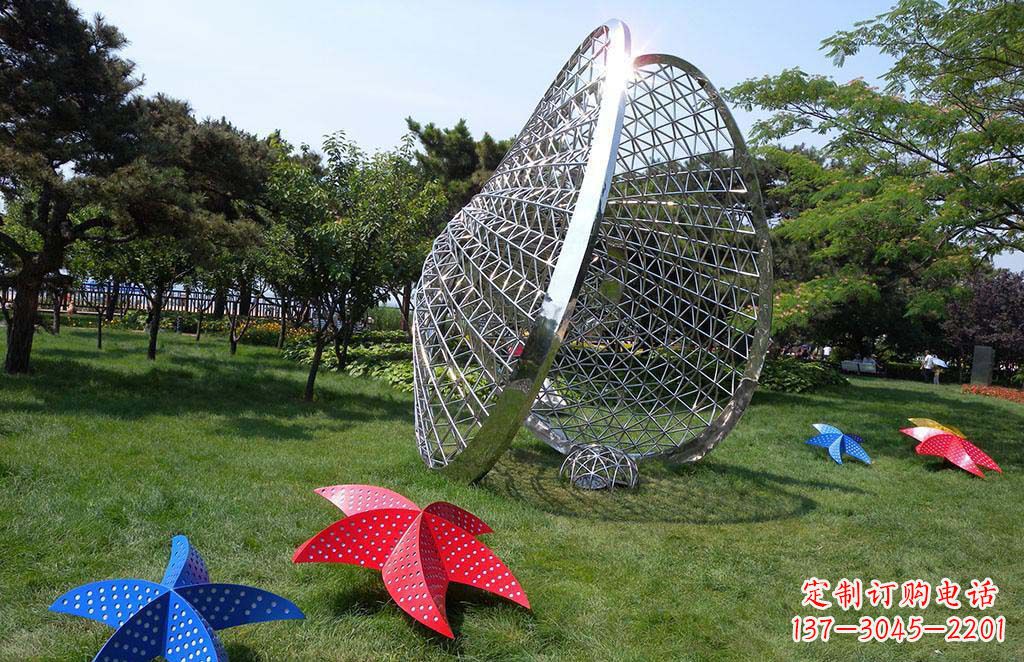 福建精美不锈钢贝壳海星景观雕塑