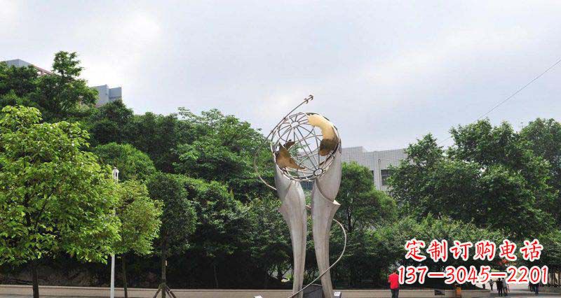 福建中领雕塑精致大气的不锈钢地球雕塑
