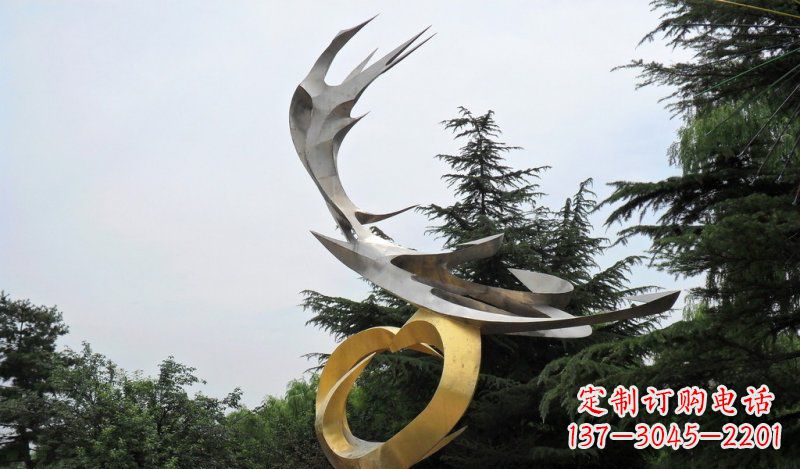 福建精美雕刻石膏抽象凤凰雕塑