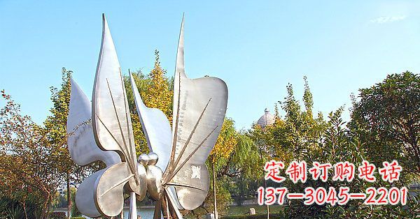 福建英伦风格精致不锈钢抽象蝴蝶雕塑