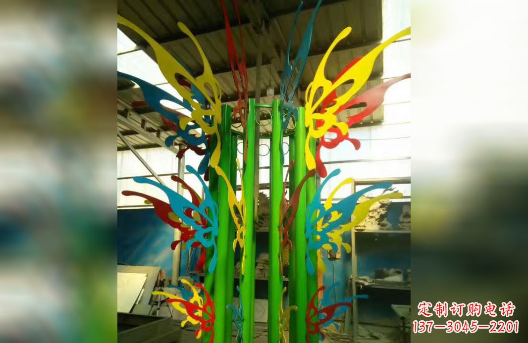 福建精致的不锈钢抽象蝴蝶景观雕塑