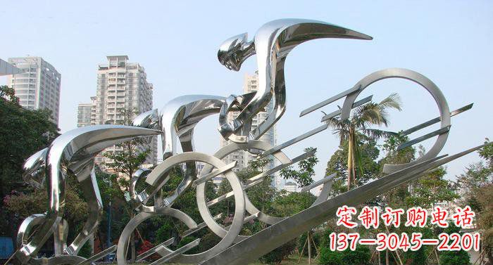 福建不锈钢自行车抽象雕塑
