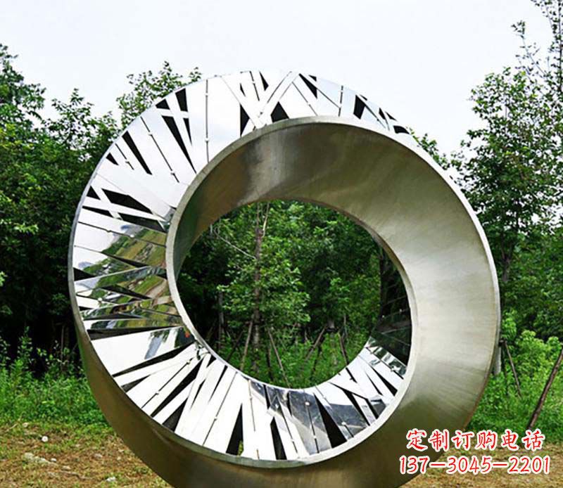 福建符号意义深刻的不锈钢抽象圆环雕塑
