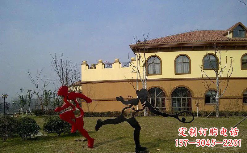 福建优雅的豪迈!不锈钢抽象运动员人物雕塑