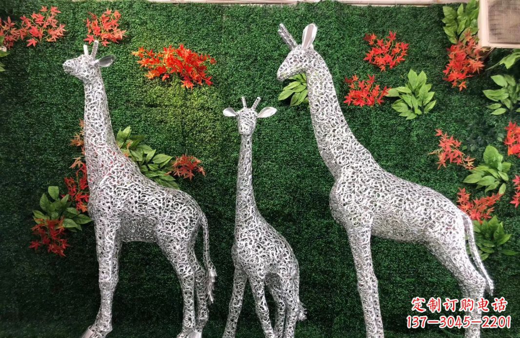 福建精美不锈钢长颈鹿雕塑