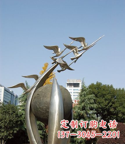 福建唯美 大雁不锈钢雕塑