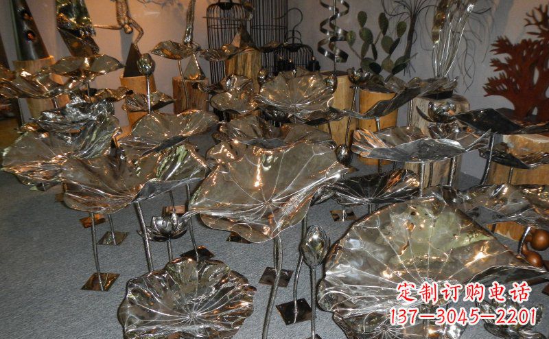 福建抛光不锈钢荷叶雕塑