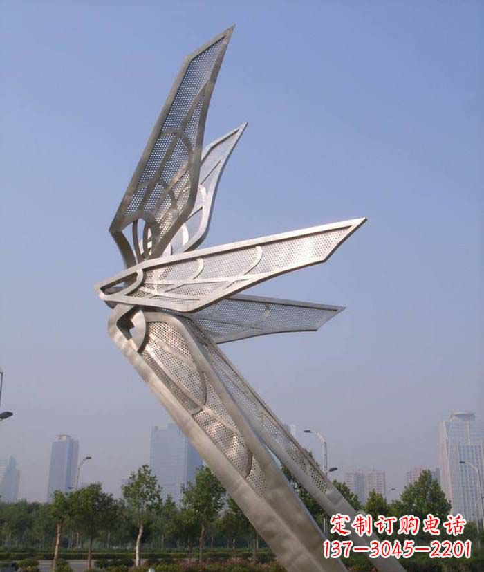 福建大型不锈钢蝴蝶翅膀雕塑