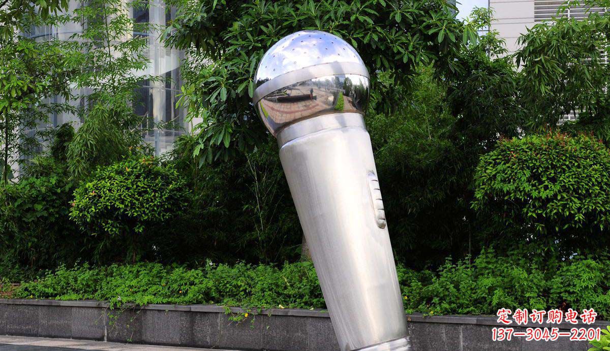 福建精致不锈钢话筒雕塑
