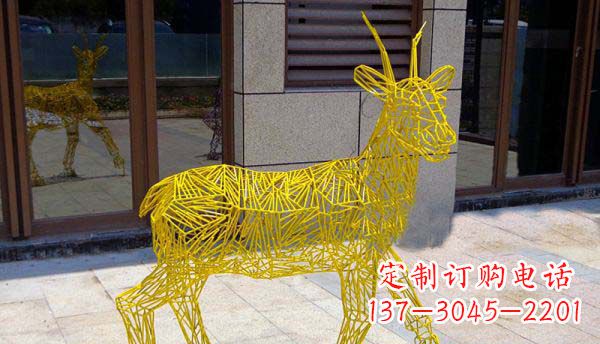 福建梦幻般的不锈钢小鹿大理石塑像