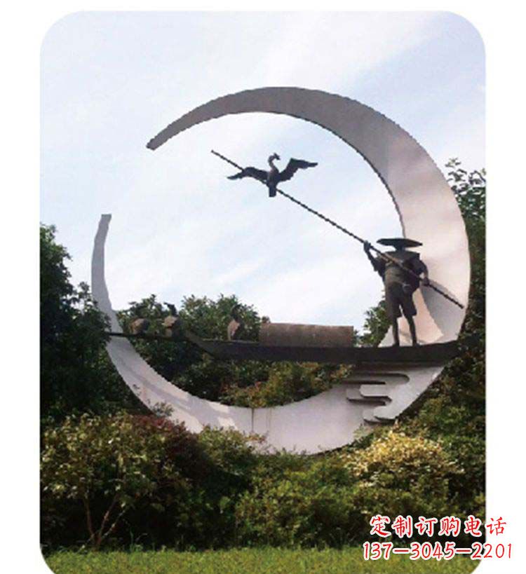 福建精致美观的不锈钢鸬鹚雕塑