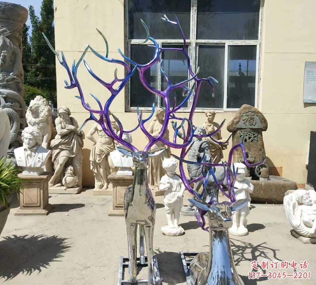 福建优雅大气的梅花鹿雕塑,让你的园林日更新!
