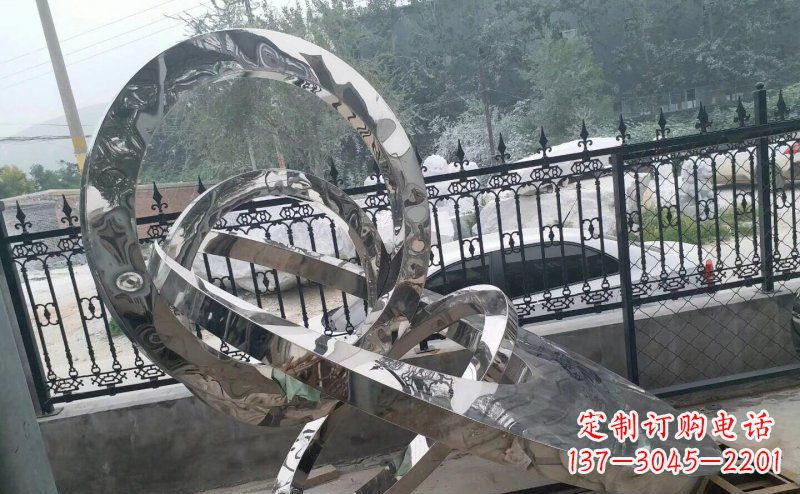 福建公园拼接圆环景观不锈钢雕塑