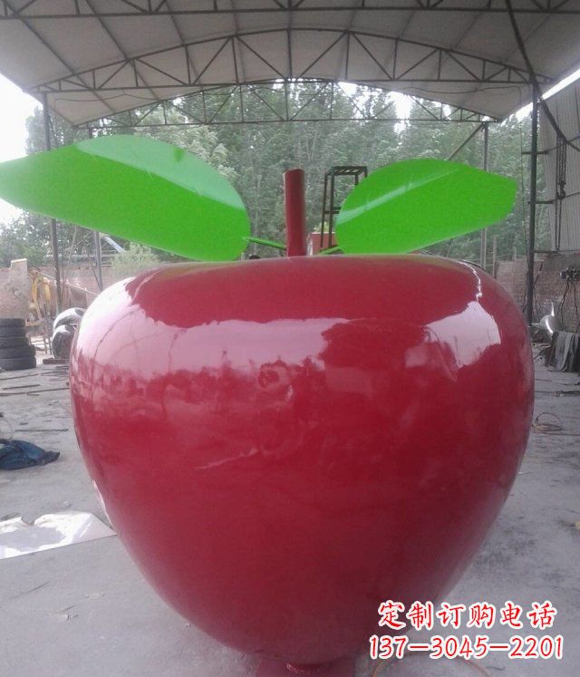 福建黑凤凰不锈钢苹果景观雕塑