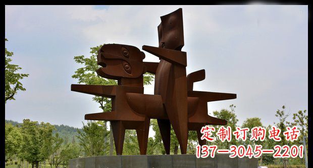 福建不锈钢人骑老虎雕塑