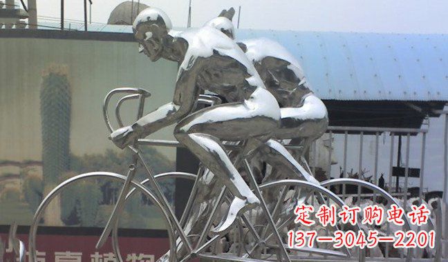 福建不锈钢骑行自行车雕塑