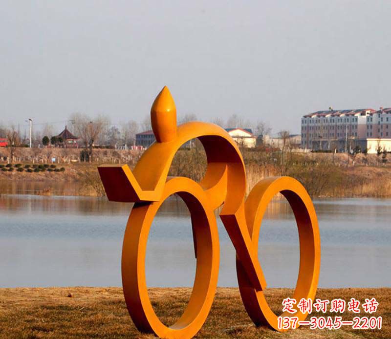 福建产品名称健康运动不锈钢骑自行车人物雕塑