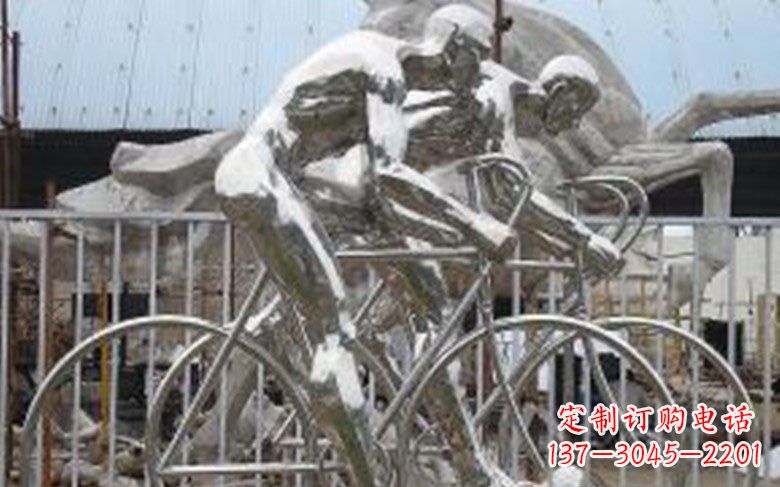 福建铸造不锈钢骑自行车景观雕塑