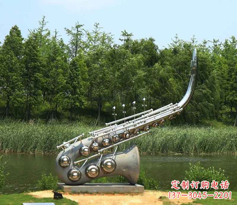 福建公园装饰专用不锈钢萨克斯音乐雕塑