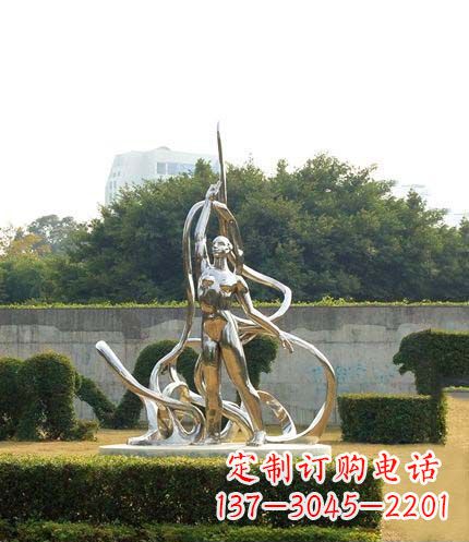 福建跳丝带魅力少女铜雕