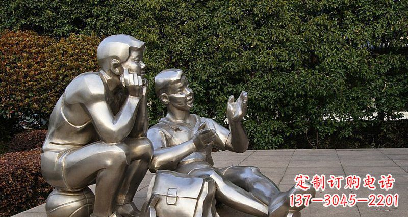 福建一起勇敢长大——不锈钢学生雕塑